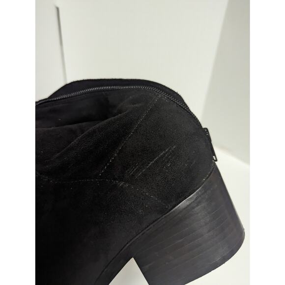 Steve Madden Garren Above Knee Boot Black Faux Suede Fabric Size  9 - Picture 8 of 12